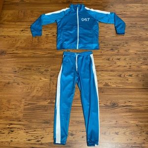 067 Teal Squid Game player tracksuit/costume.